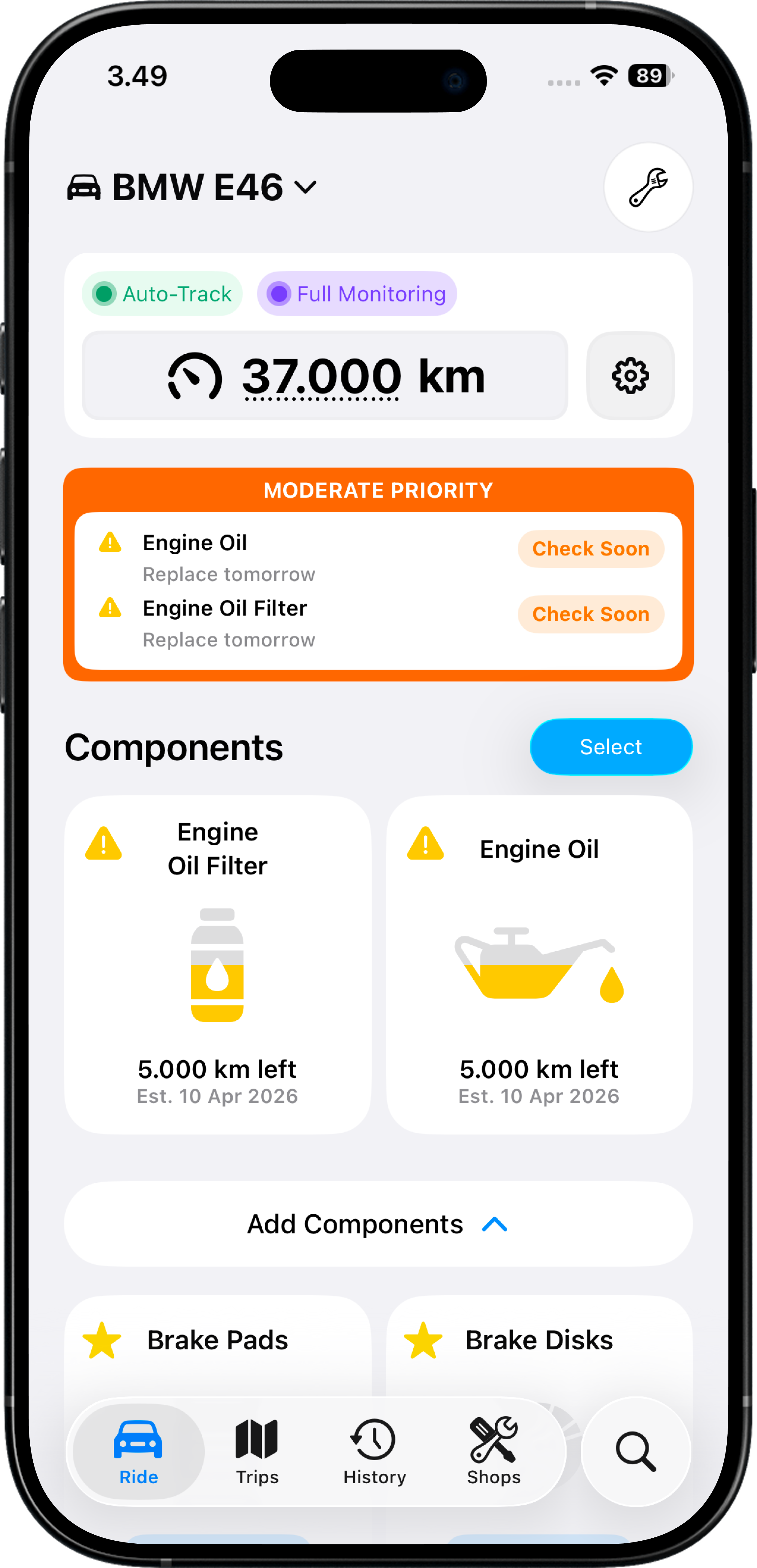 RideCheck AutoTrack Summary